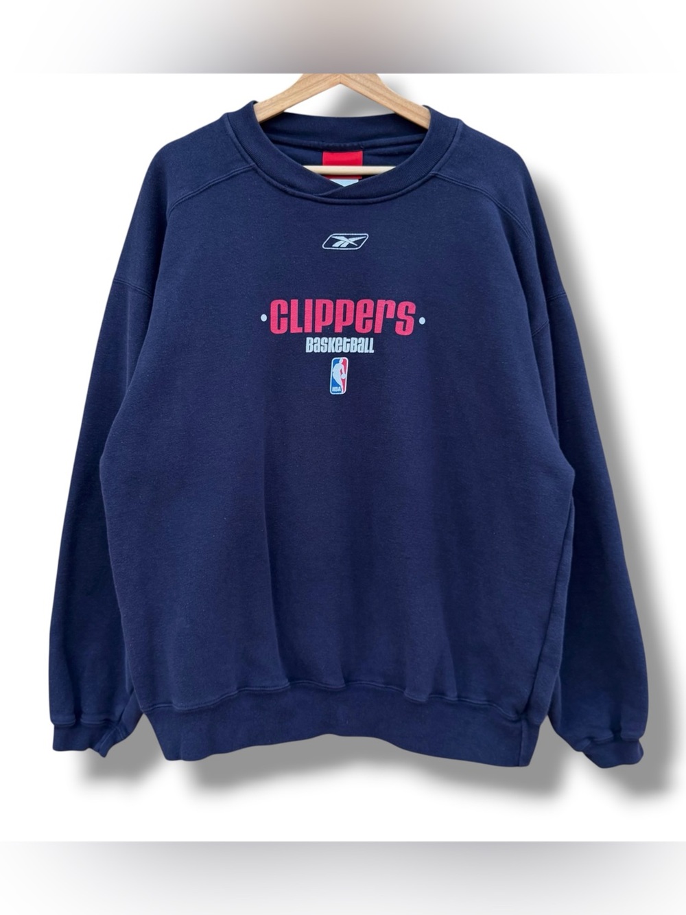 Vintage Y2K Reebok Los Angeles Clippers Sweatshirt Size Large Navy Blue NBA